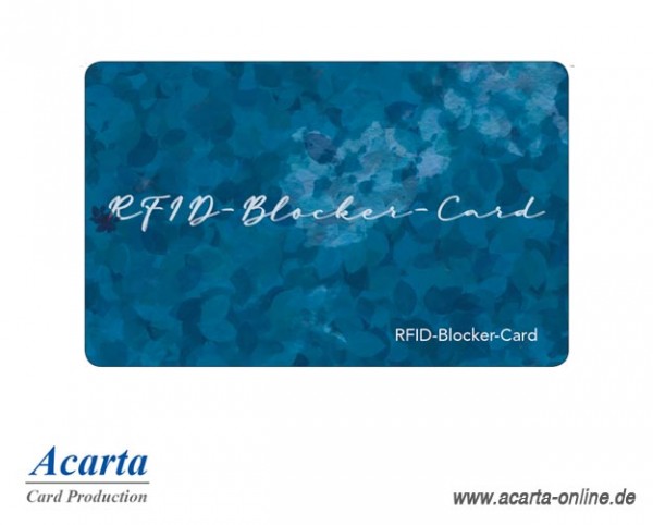 RFID-Störsenderkarte Motiv 16 blue leaves